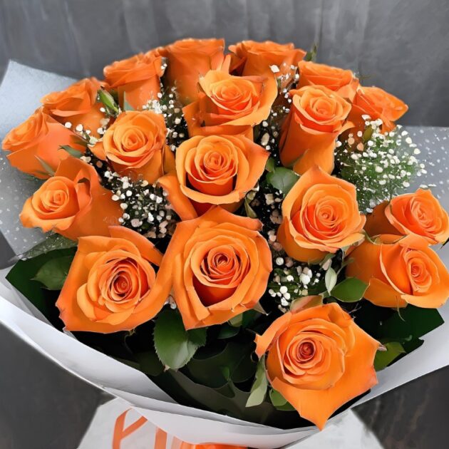 Orange Rose Bouquet Delivery - Image 2