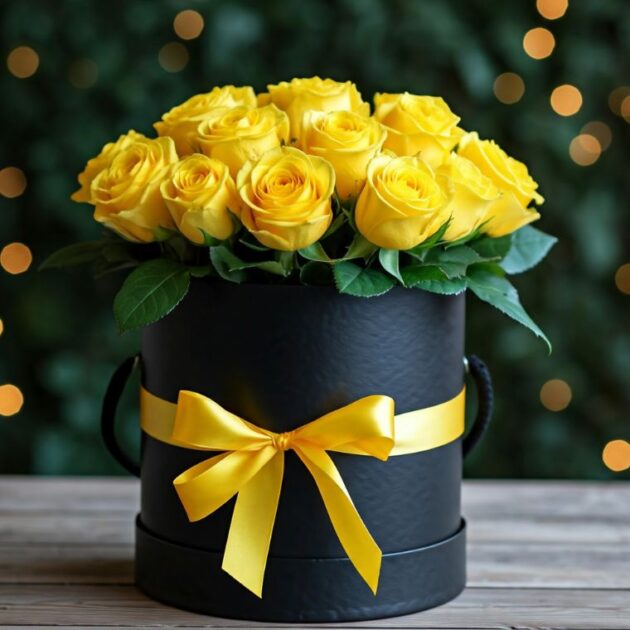 Our Women’s Day Special Rose Bouquet features vibrant yellow roses arranged beautifully in a round black box with a stylish yellow ribbon. Ideal for expressing joy, friendship, or congratulations, this bouquet is perfect for any celebration or "just because" gesture. Whether it's for Women's Day or a special occasion, this eye-catching arrangement delivers a heartfelt message. Plus, enjoy the benefits of on-time delivery, order tracking, and a 10% discount on every order!