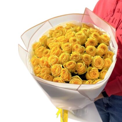 50 yellow roses bouquet