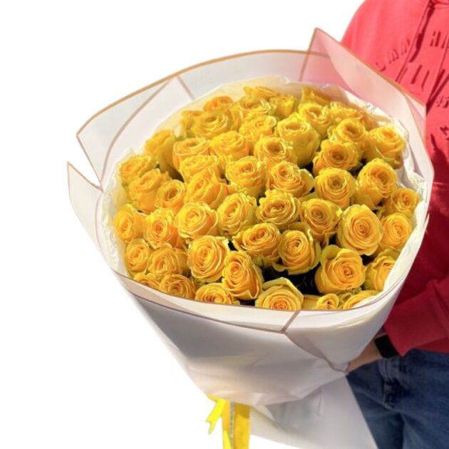 50 Yellow roses bouquet delivery 1 50 yellow roses bouquet