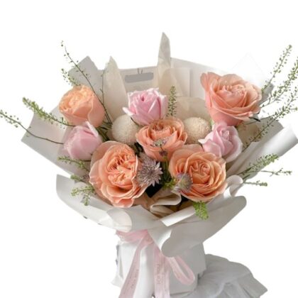 Hand tied rose bouquet delivery