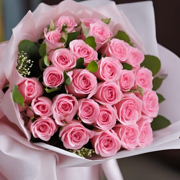 Pink Rose Flowers Bouquet Delivery 3 Pink Rose Flowers Bouquet For Mother's Day – Fresh, Elegant Roses for Mom