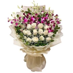 White Rose Premium Flower Bouquet