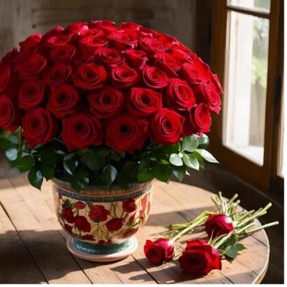 Red Rose Heart Bouquet - Romantic Red Roses in a Heart Shape Arrangement