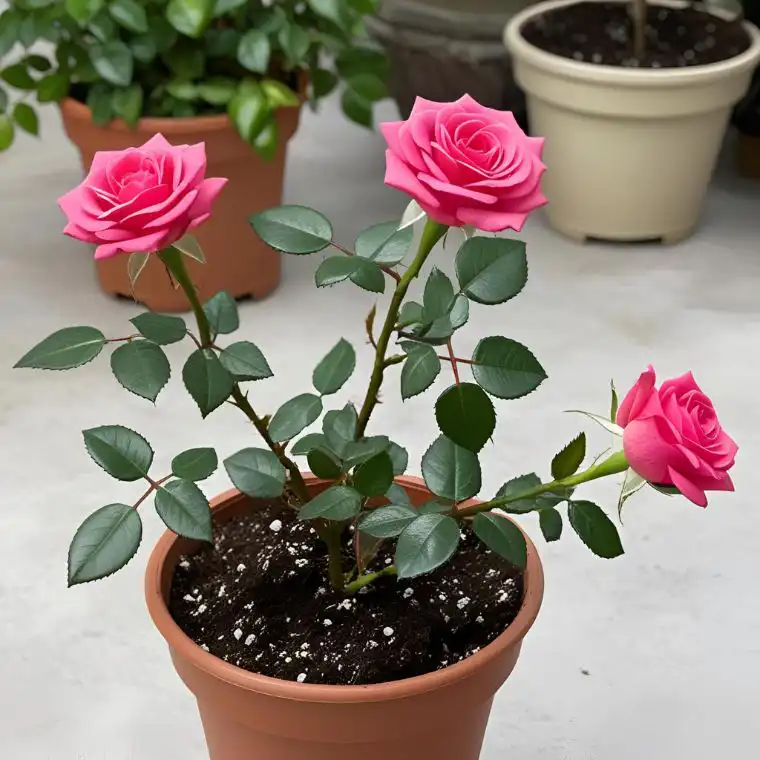Pink Rose Plant in Terracotta Pot 1 Pink Miniature Rose Plant Mother's Day Delivery UK - Fresh Flowers for Mother's Day