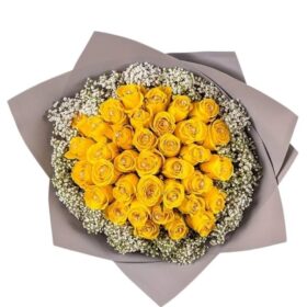 Buy Yellow Rose and Snowdrops flowers