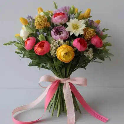 Easter Ranunculus Bouquet featuring vibrant spring flowers for Easter celebration.