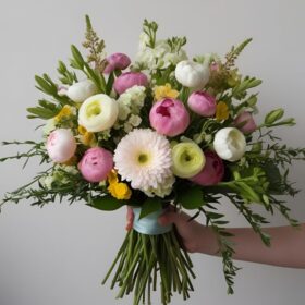Hand-Tied Pink And White Spring Blooms