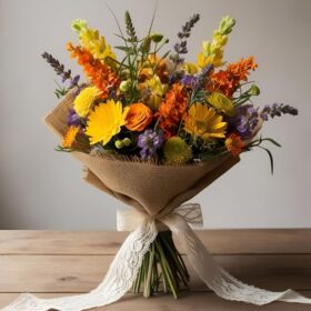 Yellow Sunflower and Lavender Bouquet Delivery