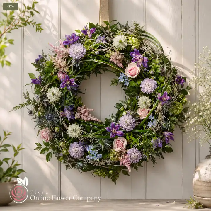 Handcrafted Natural Funeral Wreaths with Seasonal Blooms 1 Natural Funeral Wreaths