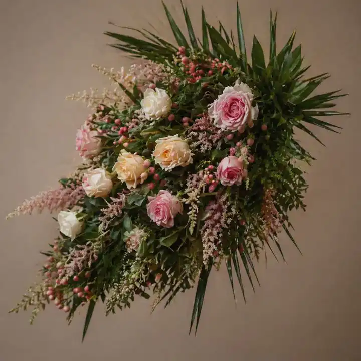 Peach & Pink Rose Elegance Funeral Sheaf 1 sheaf funeral flowers