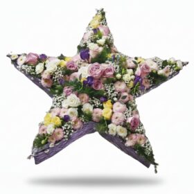 Rose and Carnation Star Floral Tribute