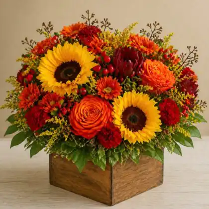 Autumn box arrangement
