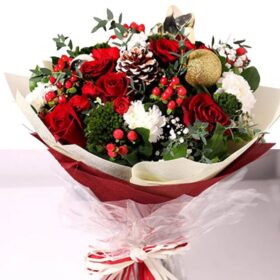 Red Christmas Flower Bouquet Delivery