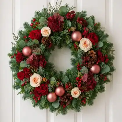 Fresh Christmas door wreaths