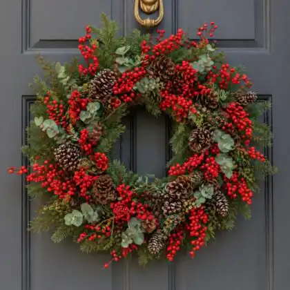 Luxury ilex Christmas wreath