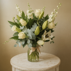 Rose and lily vase
