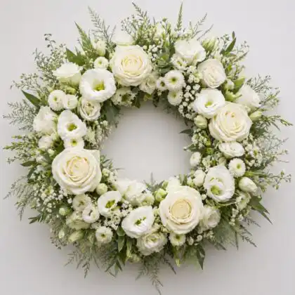 White Rose Wreath for Funeral