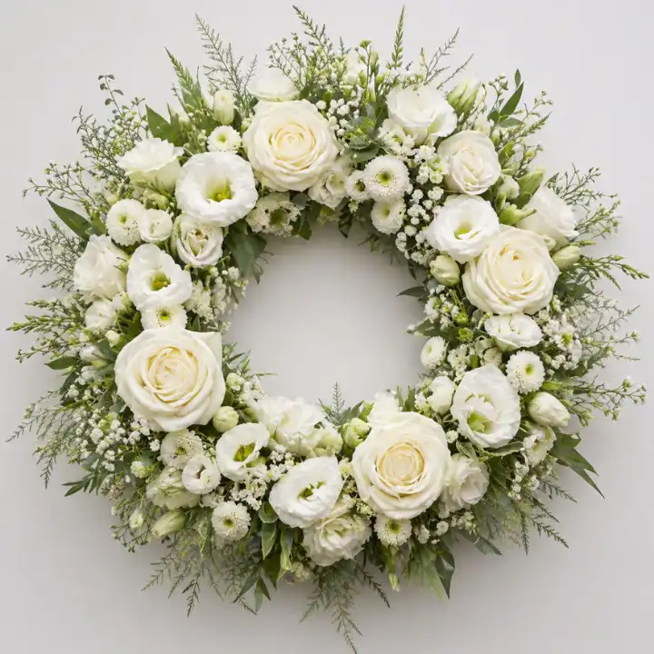 White Rose Wreath for Funeral