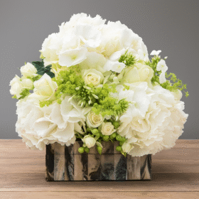 White hydrangea arrangement