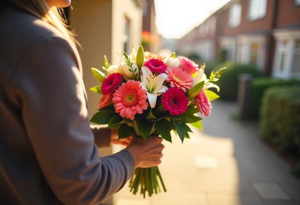 Courier Delivering Flowers on Sunday in London